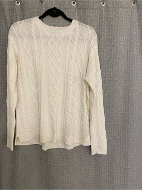 Staccato Ivory Cable-Knit Crewneck Sweater